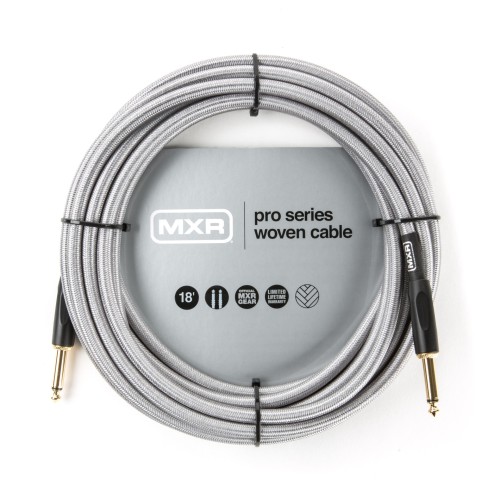 MXR DCIW18 Instrument Cable Woven Silver 18Ft — instrumentu vads MXR DCIW18 Instrument Cable Woven Silver 18Ft — instrumentu vads