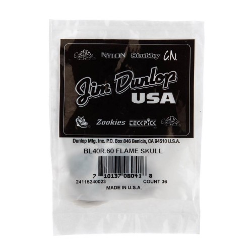 Jim Dunlop BL40R060 Alan Forbes Flame Skull Guitar Picks .60Mm (36-Bag) — mediatoru komplekts Jim Dunlop BL40R060 Alan Forbes Flame Skull Guitar Picks .60Mm (36-Bag) — mediatoru komplekts