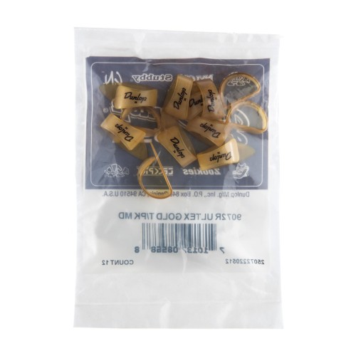 Jim Dunlop 9072R Ultex Gold Medium Thumbpicks (12-Bag) — pirkstu mediatoru komplekts Jim Dunlop 9072R Ultex Gold Medium Thumbpicks (12-Bag) — pirkstu mediatoru komplekts