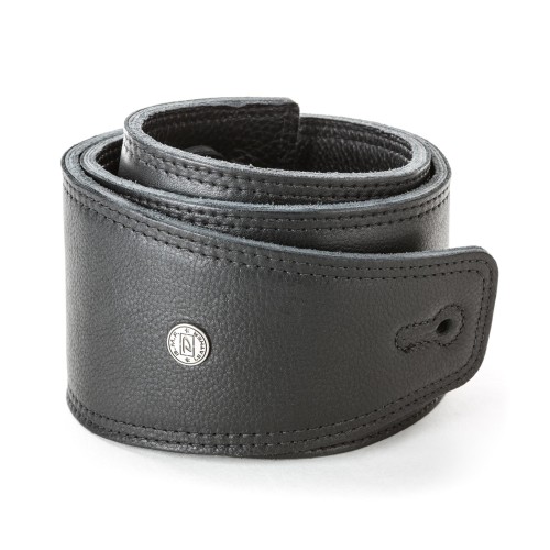 Jim Dunlop BMF16BK Strap Deluxe 3.5 In Black Leather Brass — ģitāras siksna Jim Dunlop BMF16BK Strap Deluxe 3.5 In Black Leather Brass — ģitāras siksna