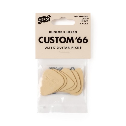 Jim Dunlop HEV211U66P Custom 66 Hv Ivory-6/Plypk — mediatoru komplekts Jim Dunlop HEV211U66P Custom 66 Hv Ivory-6/Plypk — mediatoru komplekts