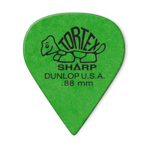 Jim Dunlop 412P088 Tortex Sharp Green Guitar Picks .88Mm (12-Pack) — mediatoru komplekts Jim Dunlop 412P088 Tortex Sharp Green Guitar Picks .88Mm (12-Pack) — mediatoru komplekts