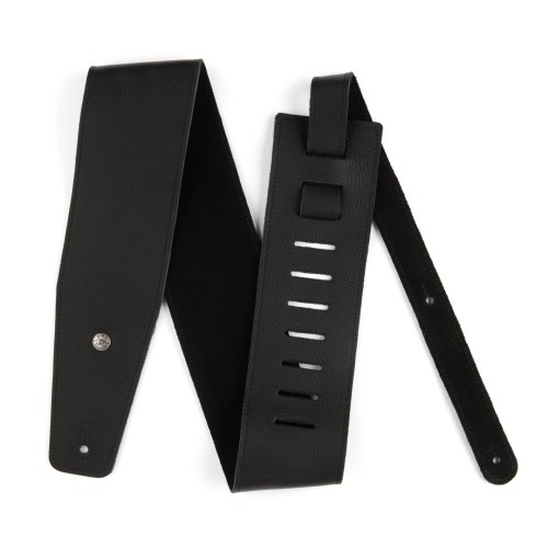 Jim Dunlop BMF10BK 89Mm Triple Black Leather Bmf Guitar Strap — ģitāras siksna Jim Dunlop BMF10BK 89Mm Triple Black Leather Bmf Guitar Strap — ģitāras siksna
