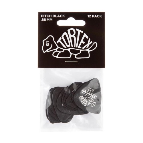 Jim Dunlop 488P088 Tortex Standard Pitch Black Guitar Picks .88Mm (12-Pack) — guitar pick pack