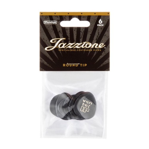 Jim Dunlop 477P204 JD JAZZTONES ROUND TIP GUITAR PICKS (6-PACK) (2.08 mm) — mediatoru komplekts Jim Dunlop 477P204 JD JAZZTONES ROUND TIP GUITAR PICKS (6-PACK) (2.08 mm) — mediatoru komplekts