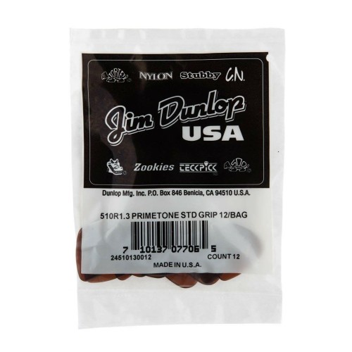 Jim Dunlop 510R130 Primetone Standard Grip Guitar Picks 1.3Mm (12-Bag) — mediatoru komplekts Jim Dunlop 510R130 Primetone Standard Grip Guitar Picks 1.3Mm (12-Bag) — mediatoru komplekts