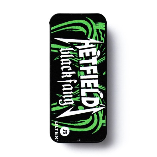 Jim Dunlop PH112T73 Hetfield Black Fang Guitar Pick (.73Mm) Tin (6 Pcs) — mediatoru komplekts Jim Dunlop PH112T73 Hetfield Black Fang Guitar Pick (.73Mm) Tin (6 Pcs) — mediatoru komplekts