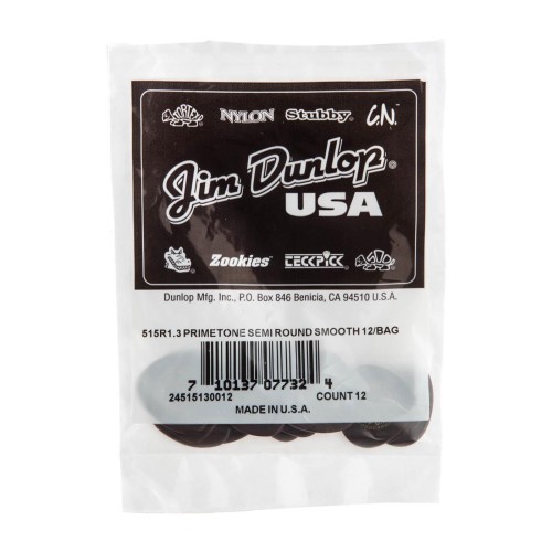 Jim Dunlop 515R130 Primetone Semi Round Smooth Guitar Picks 1.3Mm (12-Bag) — mediatoru komplekts Jim Dunlop 515R130 Primetone Semi Round Smooth Guitar Picks 1.3Mm (12-Bag) — mediatoru komplekts