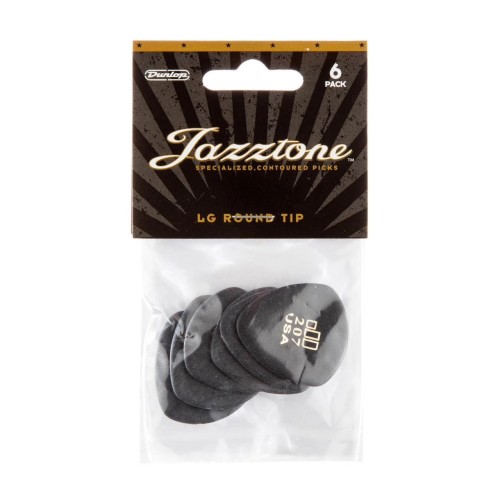 Jim Dunlop 477P207 JD JAZZTONES LARGE ROUND TIP GUITAR PICKS (6-PACK) (2.08 mm) — mediatoru komplekts Jim Dunlop 477P207 JD JAZZTONES LARGE ROUND TIP GUITAR PICKS (6-PACK) (2.08 mm) — mediatoru komplekts