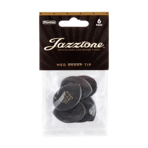 Jim Dunlop 477P206 JD JAZZTONES MEDIUM TIP GUITAR PICKS (6-PACK) (2.08 mm) — mediatoru komplekts