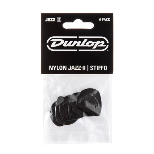 Jim Dunlop 47P2S NYLON JAZZ 2 BLACK STIFFO GUITAR PICKS (6-PACK) (1.18 mm) — mediatoru komplekts Jim Dunlop 47P2S NYLON JAZZ 2 BLACK STIFFO GUITAR PICKS (6-PACK) (1.18 mm) — mediatoru komplekts