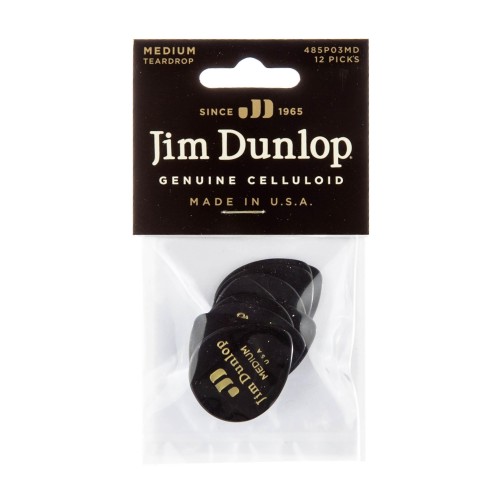 Jim Dunlop 485P03HV Shell Teardrop Celluloid Heavy Guitar Picks (12-Bag) — mediatoru komplekts Jim Dunlop 485P03HV Shell Teardrop Celluloid Heavy Guitar Picks (12-Bag) — mediatoru komplekts