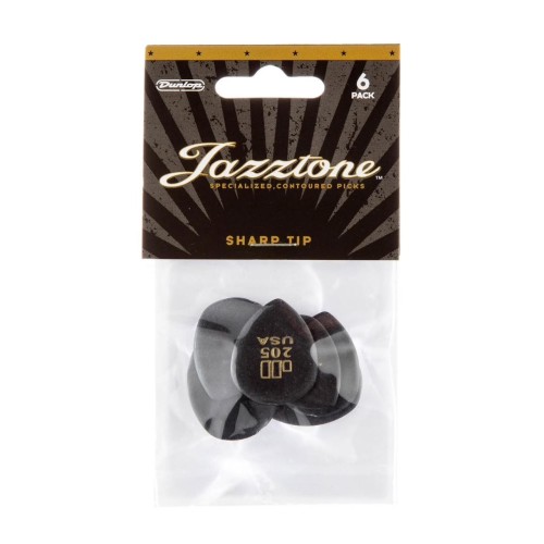 Jim Dunlop 477P205 JD JAZZTONES POINT TIP GUITAR PICKS (6-PACK) (2.08 mm) — mediatoru komplekts Jim Dunlop 477P205 JD JAZZTONES POINT TIP GUITAR PICKS (6-PACK) (2.08 mm) — mediatoru komplekts