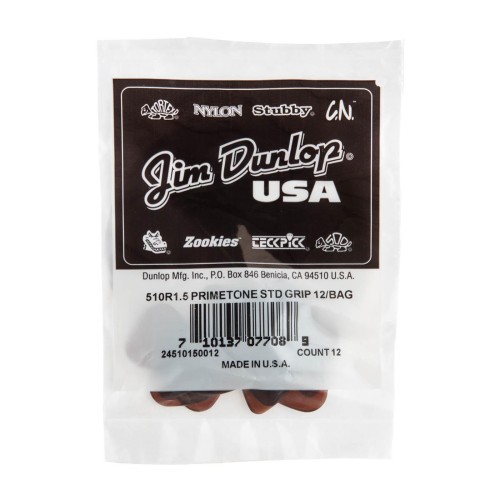 Jim Dunlop 510R150 Primetone Standard Grip Guitar Picks 1.5Mm (12-Bag) — mediatoru komplekts Jim Dunlop 510R150 Primetone Standard Grip Guitar Picks 1.5Mm (12-Bag) — mediatoru komplekts