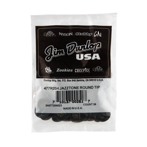 Jim Dunlop 477R204 JD JAZZTONES ROUND TIP GUITAR PICKS (36-PACK) (2.08 mm) — mediatoru komplekts Jim Dunlop 477R204 JD JAZZTONES ROUND TIP GUITAR PICKS (36-PACK) (2.08 mm) — mediatoru komplekts