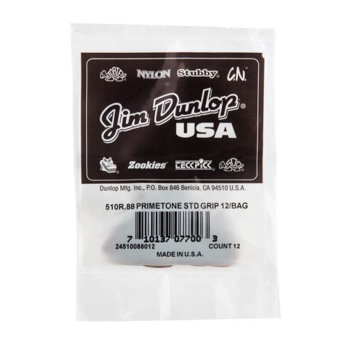 Jim Dunlop 510R088 Primetone Standard Grip Guitar Picks .88Mm (12-Bag) — mediatoru komplekts Jim Dunlop 510R088 Primetone Standard Grip Guitar Picks .88Mm (12-Bag) — mediatoru komplekts