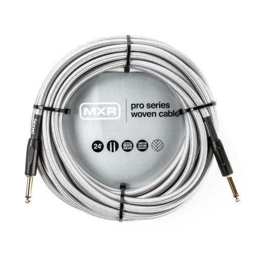 MXR DCIW24 Instrument Cable Woven Silver 24Ft — instrumentu vads MXR DCIW24 Instrument Cable Woven Silver 24Ft — instrumentu vads