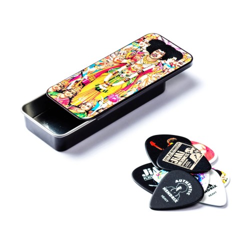 Jim Dunlop JHPT02M Jimi Hendrix Bold As Love Guitar Pick Tin (12 Pcs) — mediatoru komplekts Jim Dunlop JHPT02M Jimi Hendrix Bold As Love Guitar Pick Tin (12 Pcs) — mediatoru komplekts