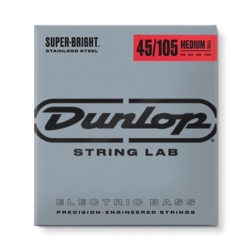 Jim Dunlop DBSBS45105M Super Bright Steel Medium Scale Bass Strings Set/4 (45-105) — basģitāras stīgas Jim Dunlop DBSBS45105M Super Bright Steel Medium Scale Bass Strings Set/4 (45-105) — basģitāras stīgas