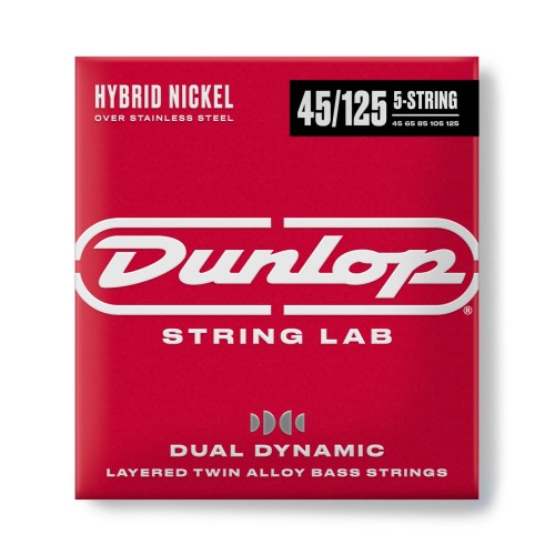 Jim Dunlop DBHYN45125 Dual Dynamic Hybrid Nickel Bass Strings 45/125 5-String (45–125) — basģitāras stīgas