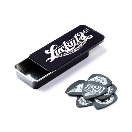Jim Dunlop L13CT073 Lucky 13 Assorted Guitar Pick Tin (6 Pcs) — mediatoru komplekts Jim Dunlop L13CT073 Lucky 13 Assorted Guitar Pick Tin (6 Pcs) — mediatoru komplekts
