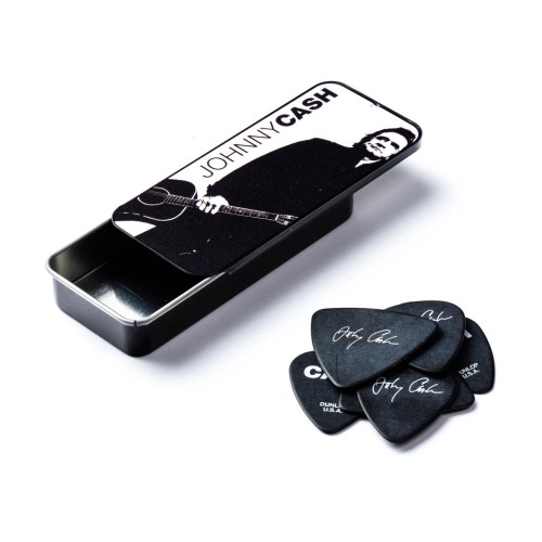 Jim Dunlop JCPT02H Johnny Cash Legend Guitar Pick Tin (6 Pcs) — mediatoru komplekts Jim Dunlop JCPT02H Johnny Cash Legend Guitar Pick Tin (6 Pcs) — mediatoru komplekts