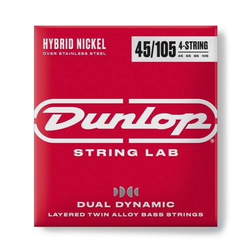 Jim Dunlop DBHYN45105 Dual Dynamic Hybrid Nickel Bass Strings 45/105 4-String (45–105) — basģitāras stīgas Jim Dunlop DBHYN45105 Dual Dynamic Hybrid Nickel Bass Strings 45/105 4-String (45–105) — basģitāras stīgas