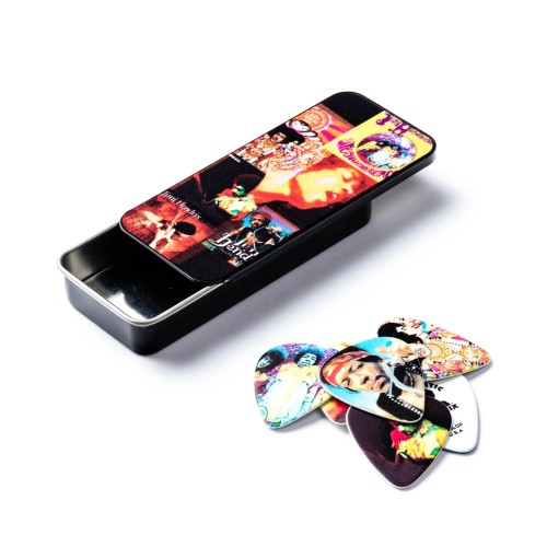 Jim Dunlop JHPT08H Jimi Hendrix Frontline Guitar Pick Tin (12 Pcs) — mediatoru komplekts Jim Dunlop JHPT08H Jimi Hendrix Frontline Guitar Pick Tin (12 Pcs) — mediatoru komplekts