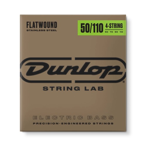 Jim Dunlop DBFS50110 Steel Long Scale Flatwound Bass Strings (50–110) — basģitāras stīgas