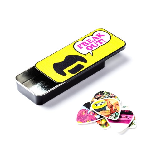 Jim Dunlop ZAPPT01M Frank Zappa Yellow Medium Guitar Pick Tin (6 Pcs) — mediatoru komplekts Jim Dunlop ZAPPT01M Frank Zappa Yellow Medium Guitar Pick Tin (6 Pcs) — mediatoru komplekts