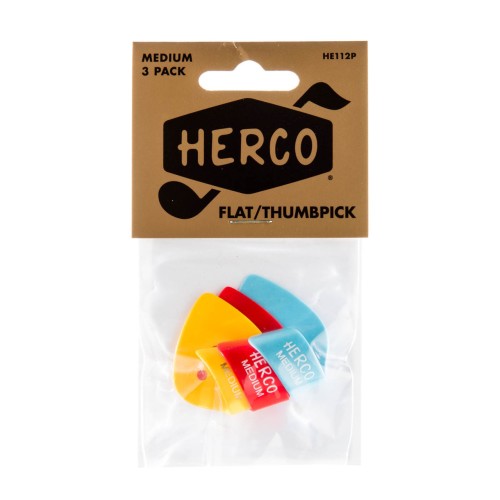 Jim Dunlop HE112 Herco Flat Medium Thumbpicks (24-Bag) — pirkstu mediatoru komplekts Jim Dunlop HE112 Herco Flat Medium Thumbpicks (24-Bag) — pirkstu mediatoru komplekts