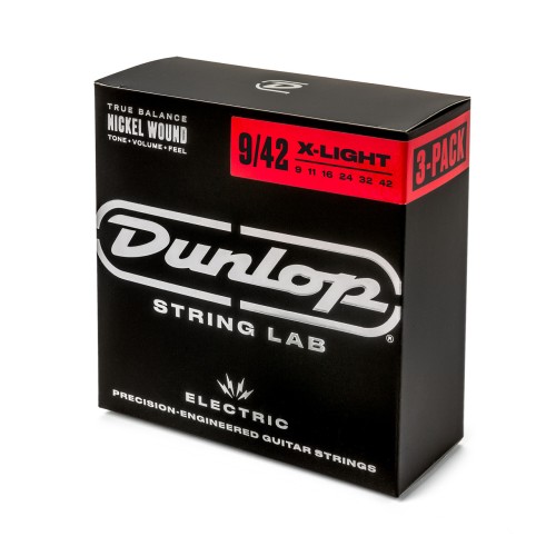 Jim Dunlop 3PDEN0942 Nickel Wound Light Electric Guitar Strings Set (3-Pack) (9–42) — elektriskās ģitāras stīgas Jim Dunlop 3PDEN0942 Nickel Wound Light Electric Guitar Strings Set (3-Pack) (9–42) — elektriskās ģitāras stīgas