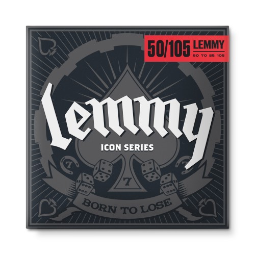 Jim Dunlop LKS50105 Stainless Steel Lemmy Icon Signature Long Scale Bass Strings Set/4 (50–105) — basģitāras stīgas