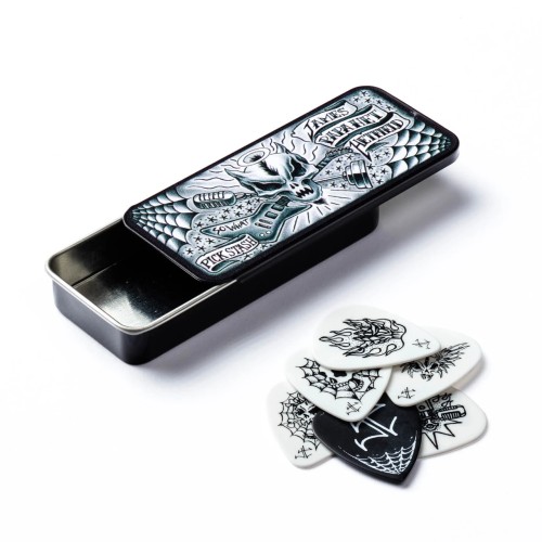 Jim Dunlop JPH01T088 James Hetfield Guitar Pick Tin (6 Pcs) — mediatoru komplekts Jim Dunlop JPH01T088 James Hetfield Guitar Pick Tin (6 Pcs) — mediatoru komplekts