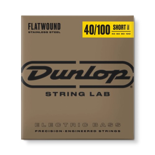 Jim Dunlop DBFS40100S Steel Short Scale Flatwound Bass Strings (40–100) — basģitāras stīgas