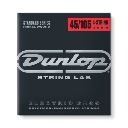 Jim Dunlop DBN45105 Nickel Wound Long Scale Bass Guitar Strings Set/4 (45–105) — basģitāras stīgas
