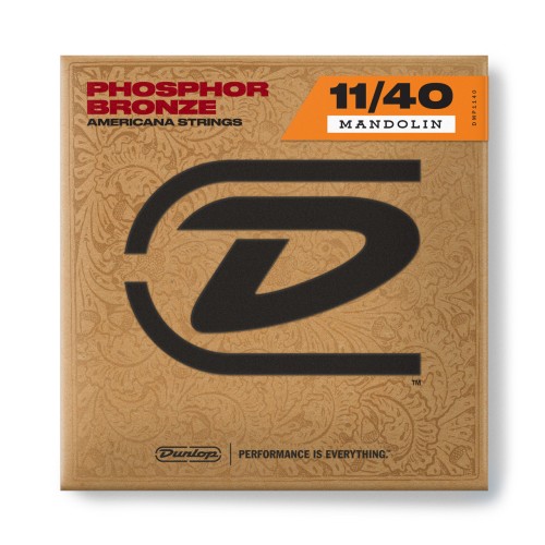 Jim Dunlop DMP1140 Nickel Wound Phosphor Bronze Medium Mandolin Strings Set/4 (11–40) — mandolīnas stīgas