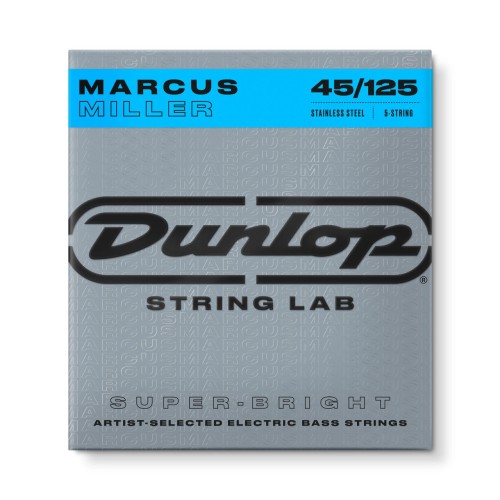 Jim Dunlop DBMMS45125 Stainless Steel Marcus Miller Long Scale Super Bright Bass Strings Set/5 — basģitāras stīgas