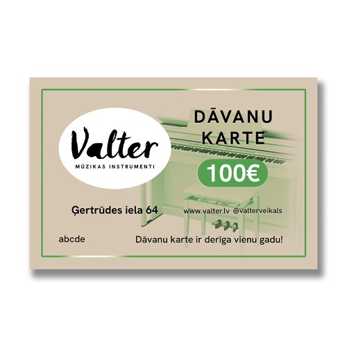 Dāvanu karte 100€ vērtībā Dāvanu karte 100€ vērtībā