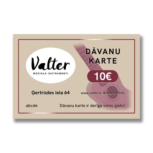Dāvanu karte 10€ vērtībā Dāvanu karte 10€ vērtībā