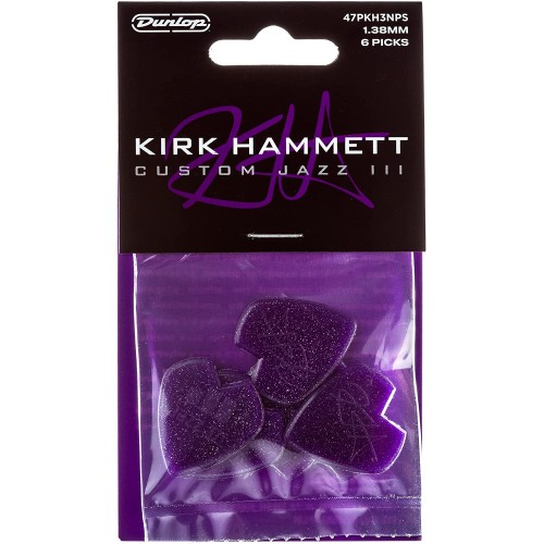 Dunlop 47PKH3NPS Kirk Hammett jazz lll 1.38MM (6-PACK) mediatoru paka Dunlop 47PKH3NPS Kirk Hammett jazz lll 1.38MM (6-PACK) mediatoru paka