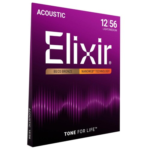Elixir 11077 Acoustic Nanoweb Light-Medium stīgas Elixir 11077 Acoustic Nanoweb Light-Medium stīgas