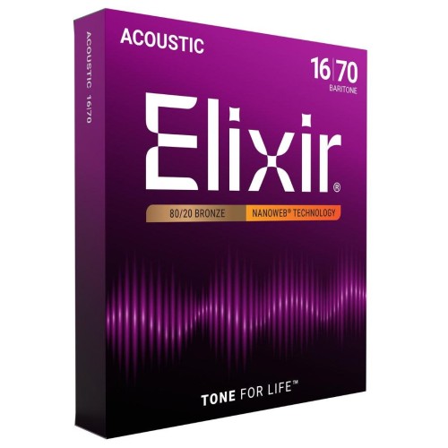 Elixir 11306 Acoustic Nanoweb 6-String Baritone stīgas Elixir 11306 Acoustic Nanoweb 6-String Baritone stīgas