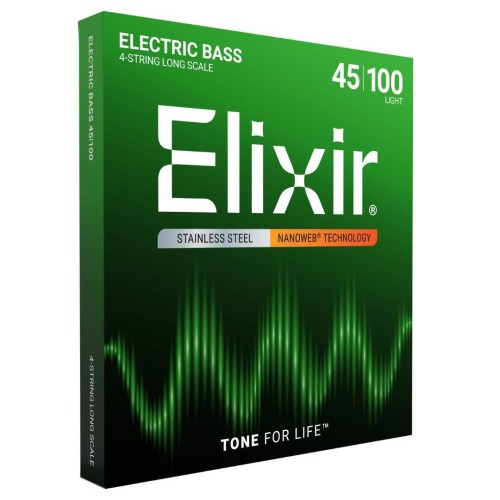 Elixir 14652 Bass SS Nanoweb Light 45-100 stīgas Elixir 14652 Bass SS Nanoweb Light 45-100 stīgas