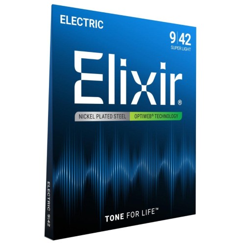 Elixir 19002 Electric Optiweb Super Light 09-42 stīgas Elixir 19002 Electric Optiweb Super Light 09-42 stīgas