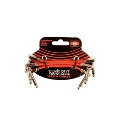 Ernie Ball 06401 3in Flat Ribbon Patch Cable Red 3-Pack vadu komplekts Ernie Ball 06401 3in Flat Ribbon Patch Cable Red 3-Pack vadu komplekts
