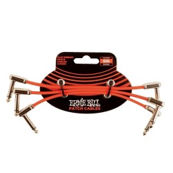 Ernie Ball 06402 6in Flat Ribbon Patch Cable Red 3 Pack vadu komplekts Ernie Ball 06402 6in Flat Ribbon Patch Cable Red 3 Pack vadu komplekts