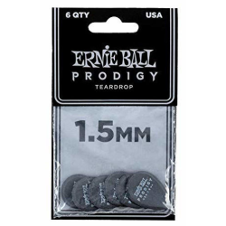 Ernie Ball 9330 1.5mm black teardrop Prodigy 6-pack mediatori Ernie Ball 9330 1.5mm black teardrop Prodigy 6-pack mediatori