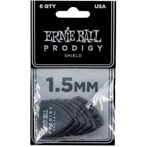 Ernie Ball 9331 1.5mm black shield Prodigy 6-pack mediatori