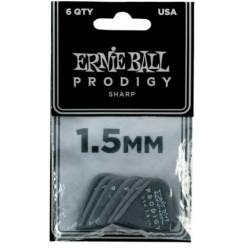 Ernie Ball 9335 1.5mm black sharp Prodigy 6-pack mediatori Ernie Ball 9335 1.5mm black sharp Prodigy 6-pack mediatori